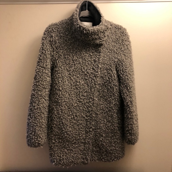 Grey Teddy Moto Jacket Coat- Soft, Furry, & Fuzzy! - Picture 2 of 8